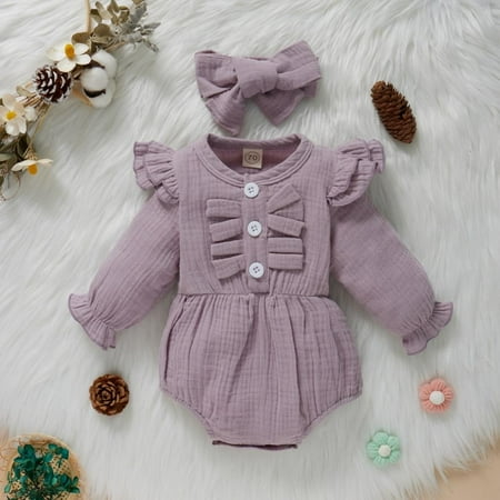 Xinhuaya Baywell Spring Autumn Baby Girl Cotton Linen Bodysuit Round Neck Pleated Long-sleeved One-piece Jumpsuit Headband Clothes Set
Xinhuaya Baywell Spring Autumn Baby Girl Cotton Linen Bodysuit Round Neck Pleated Long-sleeved One-piece Jumpsuit Headband Clothes Set