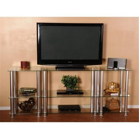RTA Home and Office TVM-0075 75 inch Extra Tall Glass and Aluminum LCD and Plasma TV Stand