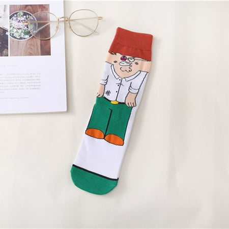 Ludong Women\ s socks cute cartoon women\ s straight socks cotton college style tube socks 10 pairs