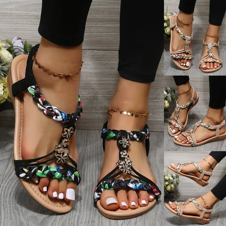 Cethrio Women s Braided Wedge Sandals- on Clearance Wide Width Open Toe Hollow Wedge Braided Beige Dressy Sandals/ Slides Size 7.5 
Cethrio Women s Braided Wedge Sandals- on Clearance Wide Width Open Toe Hollow Wedge Braided Beige Dressy Sandals/ Slides Size 7.5