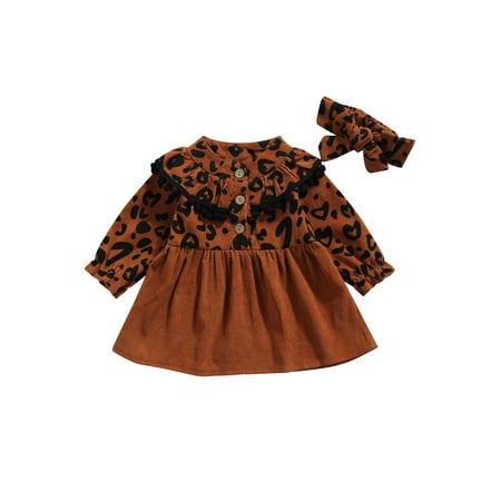 Awoscut Infant Baby Girl Fall Dress Corduroy Long Sleeve Princess Dress with Headband
Awoscut Infant Baby Girl Fall Dress Corduroy Long Sleeve Princess Dress with Headband