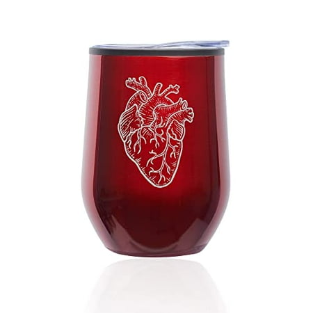Stemless Wine Tumbler Coffee Travel Mug Glass with Lid Anatomical Heart (Red)
Stemless Wine Tumbler Coffee Travel Mug Glass with Lid Anatomical Heart (Red)