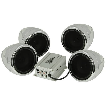 Boss Audio MC450 Motorcycle/utv Speaker And 4channel Amplifier System /w 2pair 3-in Waterproof Speakers, 1000 Watts