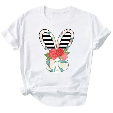Clearance Ladies Tops White Blouse for Women Maternity Blouses Fashion Women Bunny Print Short-Sleeved Round Neck Novelty Graphic Tops Vintage Tees for Women White M
Clearance Ladies Tops White Blouse for Women Maternity Blouses Fashion Women Bunny Print Short-Sleeved Round Neck Novelty Graphic Tops Vintage Tees for Women White M