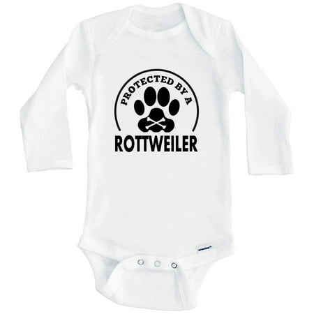Protected By A Rottweiler Funny One Piece Baby Bodysuit (Long Sleeve) 3-6 Months White
Protected By A Rottweiler Funny One Piece Baby Bodysuit (Long Sleeve) 3-6 Months White