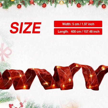 TANGNADE Christmas Ribbon Fairy Lights Christmas LED Lights Double Ribbon String Lights Christmas Tree Decoration Glowing Ribbon Pendant
TANGNADE Christmas Ribbon Fairy Lights Christmas LED Lights Double Ribbon String Lights Christmas Tree Decoration Glowing Ribbon Pendant