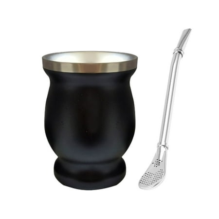 CHAMAIR 8oz Insulation Gourd Tea Cup Mate Straw Set Bombillas Double Wall Yerba Tea Cup (Black)
CHAMAIR 8oz Insulation Gourd Tea Cup Mate Straw Set Bombillas Double Wall Yerba Tea Cup (Black)