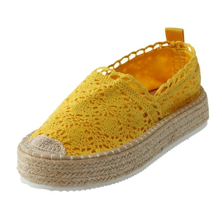 Mortilo Women Hollow Platform Casual Shoes Solid Color Breathable Wedge Espadrilles PU casual shoes for Women Yellow
Mortilo Women Hollow Platform Casual Shoes Solid Color Breathable Wedge Espadrilles PU casual shoes for Women Yellow