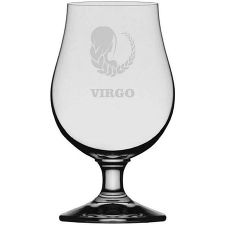 Zodiac Sign Etched Glencairn Crystal Iona Beer Glass Virgo