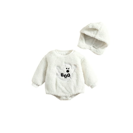 Gureui Halloween Newborn Infant Toddler Baby Rompers Casual Ghost Embroidered Long Sleeve Jumpsuit and Hat for Girl Boy
Gureui Halloween Newborn Infant Toddler Baby Rompers Casual Ghost Embroidered Long Sleeve Jumpsuit and Hat for Girl Boy