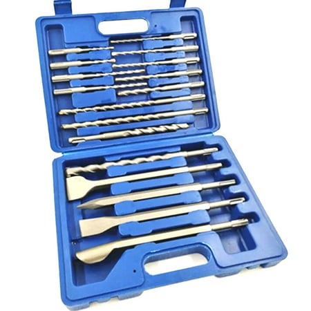 17pcs Drill Bits Set Electric Hammer Drill Bit Chisel Hole Cutter Drilling Grooving Tools with Box
17pcs Drill Bits Set Electric Hammer Drill Bit Chisel Hole Cutter Drilling Grooving Tools with Box