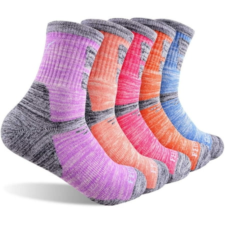 Hiking Socks Walking Socks For Women FEIDEER 5 Pairs Outdoor Recreation Socks Moisture Wicking Crew Socks (Purple/Red/Pink/Orange/Blue)
Hiking Socks Walking Socks For Women FEIDEER 5 Pairs Outdoor Recreation Socks Moisture Wicking Crew Socks (Purple/Red/Pink/Orange/Blue)