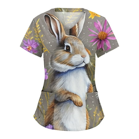 Women s Scrub Top Fashion Summer T Shirt Top Blouse Comfortable Easter Day Short Sleeve V Neck Fun Patterned Working With Pockets Women Casual Lady Spring Female Tshirt Daily
Women s Scrub Top Fashion Summer T Shirt Top Blouse Comfortable Easter Day Short Sleeve V Neck Fun Patterned Working With Pockets Women Casual Lady Spring Female Tshirt Daily