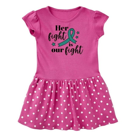 Inktastic Ovarian Cancer Her Fight is our Fight with Teal Ribbon Gift Toddler Girl Dress
Inktastic Ovarian Cancer Her Fight is our Fight with Teal Ribbon Gift Toddler Girl Dress