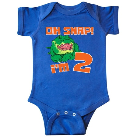 Inktastic Oh Snap! I m 2 Cute Green Alligator Gift Baby Boy or Baby Girl Bodysuit