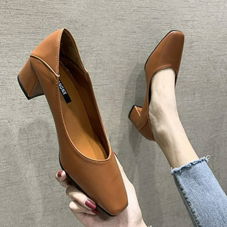 NEGJ Fashion Spring And Summer Women Casual Shoes Single Shoes Thick Heel Medium Heel Solid Color Shallow Mouth
NEGJ Fashion Spring And Summer Women Casual Shoes Single Shoes Thick Heel Medium Heel Solid Color Shallow Mouth
