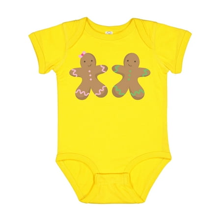 Inktastic Twin Gingerbread Boy and Girl Co Gift Baby Boy or Baby Girl Bodysuit
