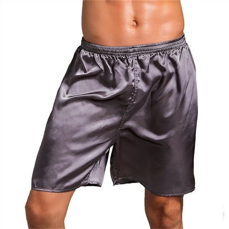 Men Casual Home Nightwear Silk Satin Pajamas Shorts Pyjamas Pants Sleep Bottoms