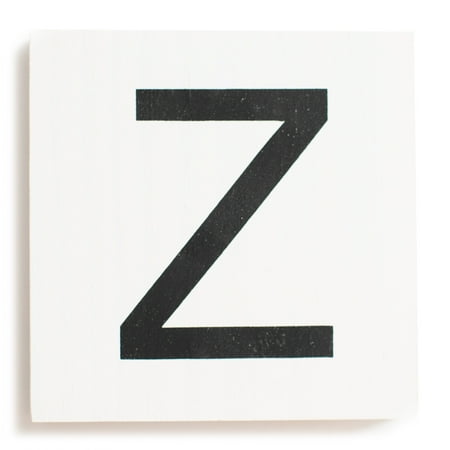 Stiles Crossword Letter Tiles Wooden Wall Decor 3.5 Inch White Letter Z