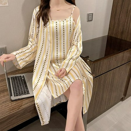 PIKADINGNIS SatinRobe Set Spring Summer Robe Shirt Soft Thin Sexy Nightgowns Bathrobe Women Pajamas Bath Silk Robe Sleepwear Womens Cloth
PIKADINGNIS SatinRobe Set Spring Summer Robe Shirt Soft Thin Sexy Nightgowns Bathrobe Women Pajamas Bath Silk Robe Sleepwear Womens Cloth