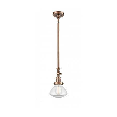 Antique Copper Tone Mini Pendants 7 Wide Steel/Cast Brass/Glass Medium Base 1 Light Fixture