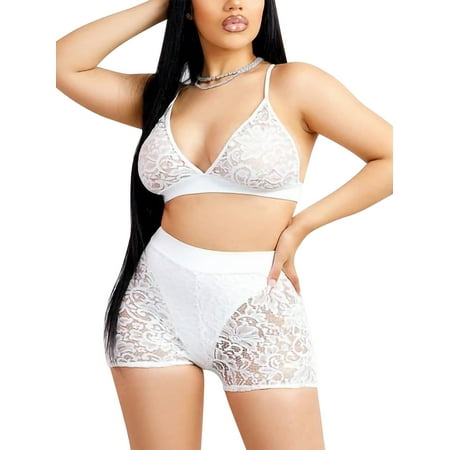 Eyicmarn Women Sexy Two-piece Lingerie Set See-through Underwear and High Waist Panties Black/ Red/ White
Eyicmarn Women Sexy Two-piece Lingerie Set See-through Underwear and High Waist Panties Black/ Red/ White