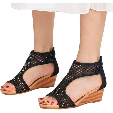 Summer Women S Wedge Sandals Black Dressy Open-Toe Sandals Ankle Strap Hollowed Out Casual Sandals Beach Shoes Roman Retro Sandals
Summer Women S Wedge Sandals Black Dressy Open-Toe Sandals Ankle Strap Hollowed Out Casual Sandals Beach Shoes Roman Retro Sandals