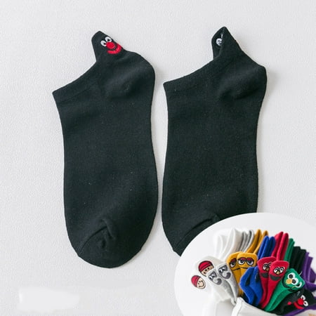 5 Pairs Novelty Crew Socks Cute Cartoon Solid Color Bobbysox for Women with Embroidery Heel
5 Pairs Novelty Crew Socks Cute Cartoon Solid Color Bobbysox for Women with Embroidery Heel