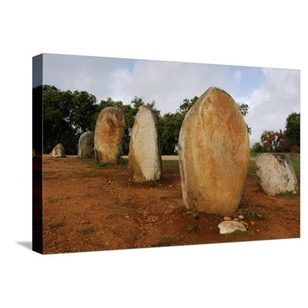 Almendres Cromlech, Megalithic Complex, Neolithic, Near Evora, Porgual Stretched Canvas Print Wall Art