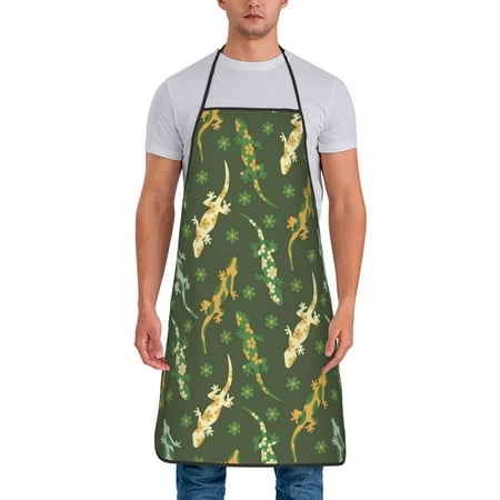 Adjustable Bib Apron - Tropical Lizard Gecko Green Waterdrop Resistant Cooking Apron Kitchen Aprons for Men Women
Adjustable Bib Apron - Tropical Lizard Gecko Green Waterdrop Resistant Cooking Apron Kitchen Aprons for Men Women