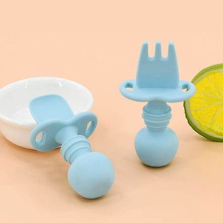 Everso Baby Self Feeding Spoon Fork Set Baby Cutlery Food Grade Silicone Training Utensils for Toddlers BPA Free Anti-Choke
Everso Baby Self Feeding Spoon Fork Set Baby Cutlery Food Grade Silicone Training Utensils for Toddlers BPA Free Anti-Choke