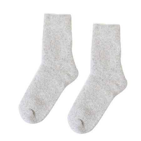 Winter Wool Warm Socks Super Soft Thick Solid Color Casual Socks Wool Sock Warm Soft Thick Solid Color Winter Women Men Light Gray
