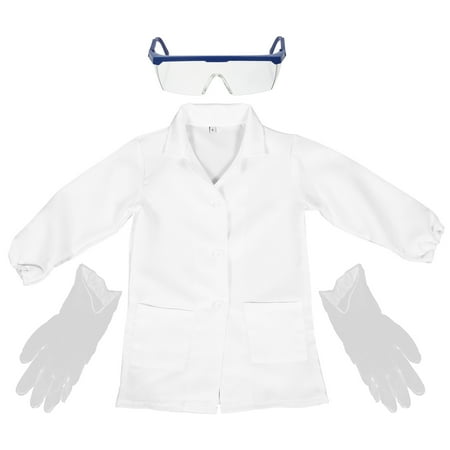 1 Set Kids Doctor Scientist Coat Glasses Gloves Costume Accessories for Boys Girls