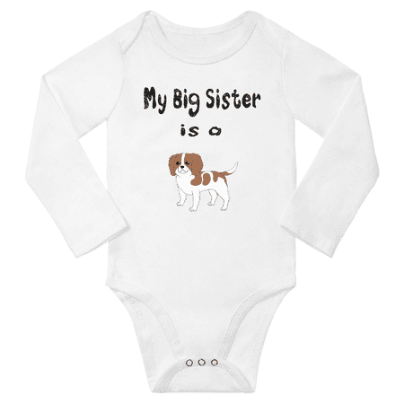 My Big Sister is a Cavalier King Charles Spaniel Dog Funny Baby Long Sleeve Bodysuit Boy Girl (White 12-18M)
My Big Sister is a Cavalier King Charles Spaniel Dog Funny Baby Long Sleeve Bodysuit Boy Girl (White 12-18M)
