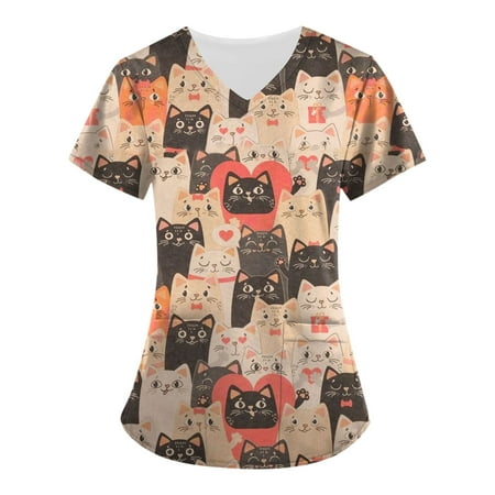 XFLWAM Easter Scrub Tops for Women Nurse Working Uniform T-Shirt Short Sleeve Medical Scrub Shirts Bunny Animal Printing Tee Blouses Brown L
XFLWAM Easter Scrub Tops for Women Nurse Working Uniform T-Shirt Short Sleeve Medical Scrub Shirts Bunny Animal Printing Tee Blouses Brown L