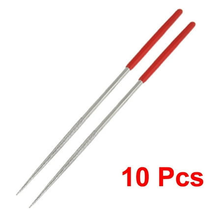 Unique Bargains 10X Nonslip Handle Metal Stone Round Diamond Needle Files