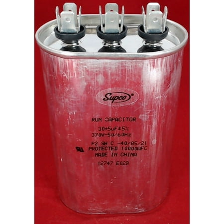 CD30+5X370 Dual Run Capacitor Oval 30 + 5 Mfd. 370 Volt