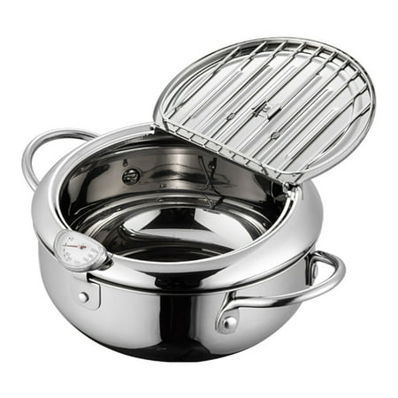 Japanese Deep Frying Pot Stainless Kitchen Tempura Fryer Pan