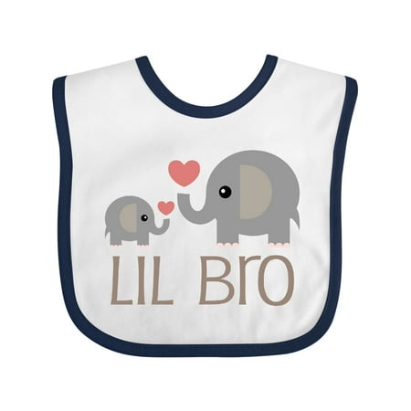 Inktastic Lil Bro Matching Elephant Gift Baby Boy Bib