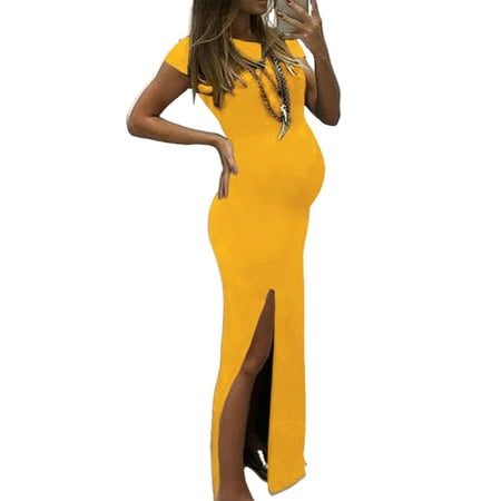 LilyLLL Womens Short Sleeve Maternity Sundress Pregancy Summer Split Maxi Dress
LilyLLL Womens Short Sleeve Maternity Sundress Pregancy Summer Split Maxi Dress
