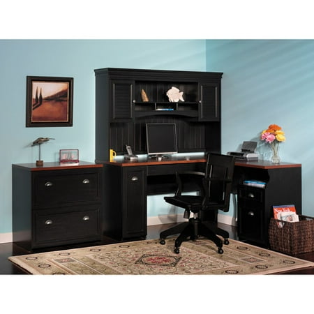Bush Fairview L-Shaped Computer Desk/Hutch and Lateral File 