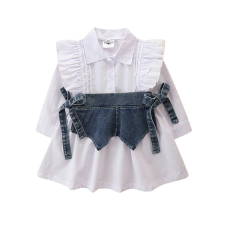 Canrulo Autumn Toddler Baby Girls Ruffle Long Sleeve Single Breasted A Line Dress+Denim Waist Corset 2Pcs Clothes White 1-2 Years
Canrulo Autumn Toddler Baby Girls Ruffle Long Sleeve Single Breasted A Line Dress+Denim Waist Corset 2Pcs Clothes White 1-2 Years