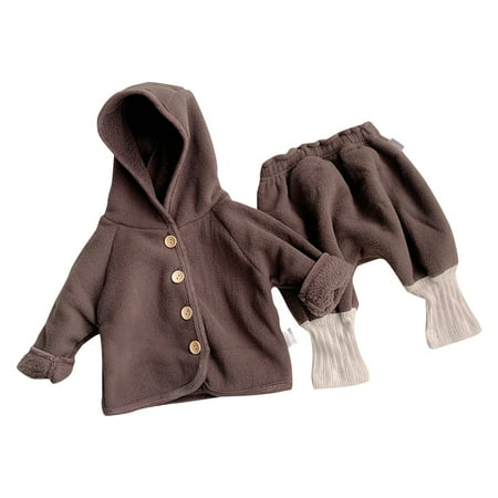 QWERTYU Infant Baby Toddler Child Girl Boy 2PCS Long Sleeve Outfit Button Up Pullover Hoodie Top and Pants Set Clothing Set Coffee
QWERTYU Infant Baby Toddler Child Girl Boy 2PCS Long Sleeve Outfit Button Up Pullover Hoodie Top and Pants Set Clothing Set Coffee