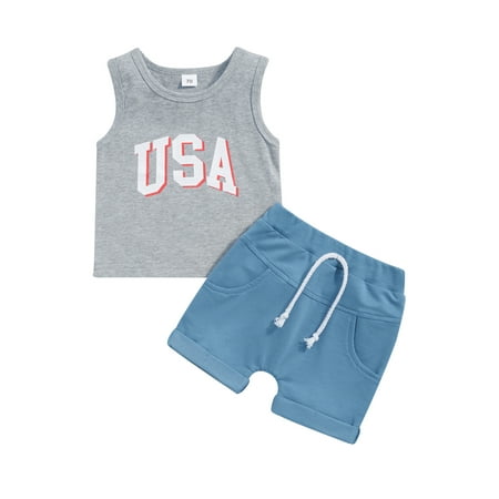 Arvbitana 4th of July Infant Boys Clothes Suits 0M 6M 12M 18M 24M 3T Letter Print Crew Neck Sleeveless Tank Tops and Elastic Waist Shorts 2Pcs Independence Day Set
Arvbitana 4th of July Infant Boys Clothes Suits 0M 6M 12M 18M 24M 3T Letter Print Crew Neck Sleeveless Tank Tops and Elastic Waist Shorts 2Pcs Independence Day Set