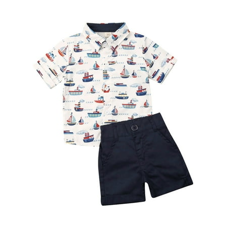 

IZhansean Toddler Kids Baby Boys Gentleman Clothes Shirt Tops Shorts Pants Formal Outfits Blue 3-4 Years
