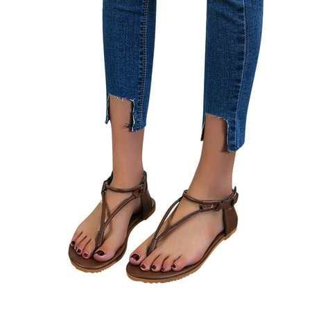 〖Yilirongyumm〗 Coffee 38 Sandals Women Ladies Fashion Roman Style Leather Herringbone Buckle Casual Flat Sandals
〖Yilirongyumm〗 Coffee 38 Sandals Women Ladies Fashion Roman Style Leather Herringbone Buckle Casual Flat Sandals