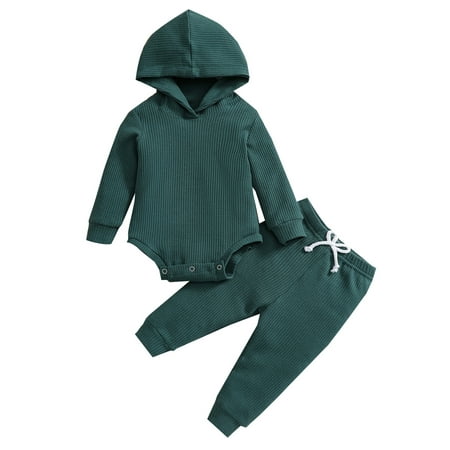 Sunisery Newborn Baby Boys Girls Jumpsuit Outfit Hooded Romper Tops Trousers Pants Clothes Sets Dark Green 0-3 Months
Sunisery Newborn Baby Boys Girls Jumpsuit Outfit Hooded Romper Tops Trousers Pants Clothes Sets Dark Green 0-3 Months