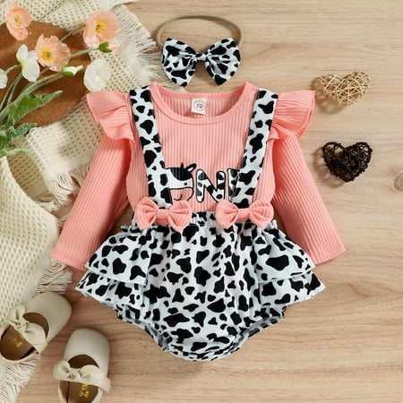 Hunpta Infant Girls Long Sleeve Cartoon Dairy Cow Prints Ribbed Tops T Shirt Ruffles Suspenders Shorts Headbands Outfits
Hunpta Infant Girls Long Sleeve Cartoon Dairy Cow Prints Ribbed Tops T Shirt Ruffles Suspenders Shorts Headbands Outfits
