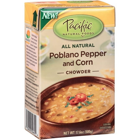 Pacific Natural Foods Poblano Pepper and Corn Chowder, 17.6 oz, (Pack of 12)