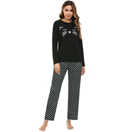 Women s Cotton Long Sleeve Pajamas Set Cute Print Top and Polka Dot Pants Pjs Lounge Sets with Pocket
Women s Cotton Long Sleeve Pajamas Set Cute Print Top and Polka Dot Pants Pjs Lounge Sets with Pocket